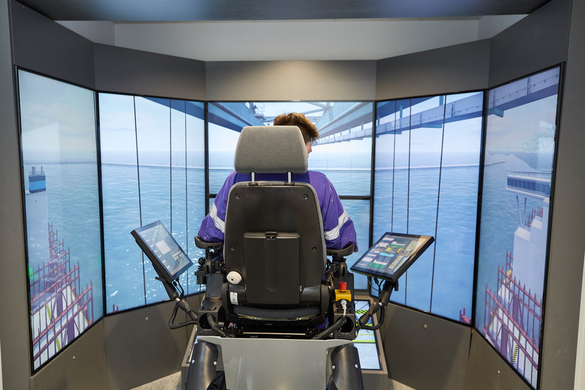 A photo of a maritime simulator at Solent University.